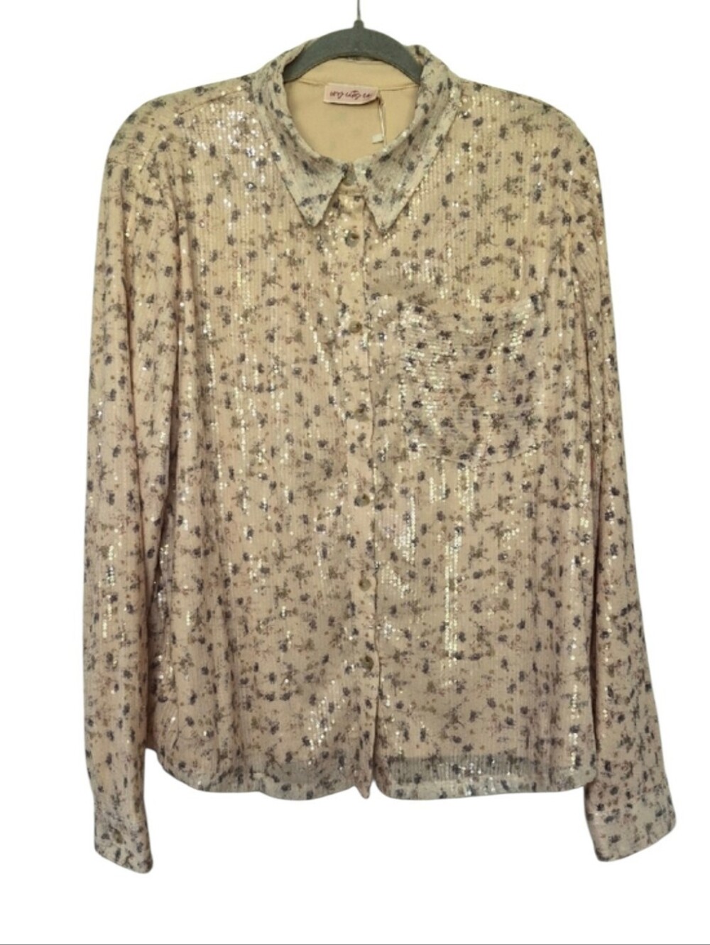 NWT Ivy City Co. Size Medium Val Blouse Floral Sequence